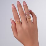 Personalised 1-10 Family Birthstones Reunion Circle Women Ring Dainty Jewellery Mother's Day Anniversary Gift for Mom Grandma