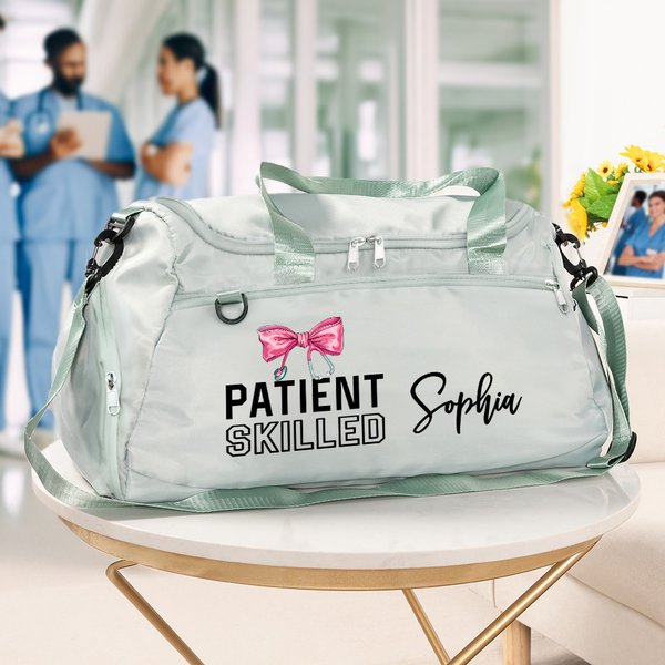 Gepersonaliseerde strik Stethoscoop grote naam Duffle Bag met schoenen compartiment en schouderband verjaardag geschenk voor arts verpleegkundige medisch personeel