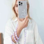 Gepersonaliseerde Fashion Naam Duidelijke Telefoon Case voor iPhone met Multicolor Bead Chain Kerst Verjaardag Anniversary Gift voor haar
