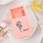 Personalized Birth Flower Bouquet 5 Pcs Makeup Brush Storage Box Set with Name and Mirror Christmas Birthday Wedding Gift for Ladies Girls