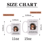 Personalized Parent-Child Cartoon Animals 11 oz 15 oz Ceramic Coffee Mug with Names and Text Daily Use Birthday Gift for Daughter Girl