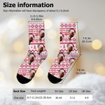 Personalized Funny 1-3 Face Photos Christmas Hat Comfortable Mid-Calf Socks Daily Use Christmas Gift for Couples Family Pet Owners