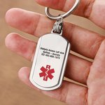 Gepersonaliseerde Identificatie Medische Alarmsymbool ID Tag sleutelhanger met persoonlijke informatie Emergency Survival Verjaardag Gift voor vrienden familie