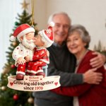 Adorno navideño de acrílico personalizado en forma de pareja de Papá Noel con nombre y año Decoración del árbol de Navidad Regalo de inauguración de la casa para los abuelos
