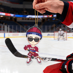 Personalised Ice Hockey Sports Cartoon Character Acrylic Ornament with Name and Number Home Tree Decor Christmas Gift for Ice Hockey Player
