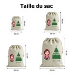 Sac Cadeau à Cordon Personnalisé avec Personnage de Dessin Animé Texte et Nom Cadeau Noël pour Enfants Famille et Amis 10