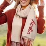 Gepersonaliseerde Super Zachte Warme Sjaal met Geborduurde Naam Mode accessoire Winter Verjaardag Gift voor familie Vrouwen Mannen