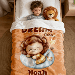 Personlig Stjärnor Månar Moln Sweet Dream Tecknade djur Mjuk pläd filt med namn Heminredning Födelsedag Julklapp för barn