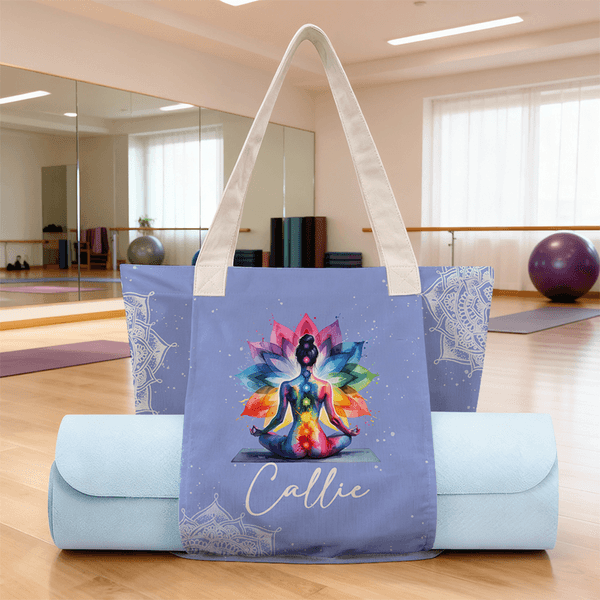 Personalized Watercolor Lotus Multicolor Large Capacity Yoga Mat Bag with Name Yoga Accessory Birthday Christmas Gift for Yoga Lovers