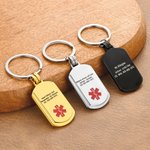 Gepersonaliseerde Identificatie Medische Alarmsymbool ID Tag sleutelhanger met persoonlijke informatie Emergency Survival Verjaardag Gift voor vrienden familie