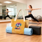 Personalizzato acquerello Lotus Multicolore grande capacità Yoga Mat Bag con nome Yoga Accessorio Compleanno Regalo di Natale per gli amanti dello yoga