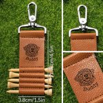 Personligt foto på husdjur till linjer PU läder Golf Tee Holder Bag Tag med husdjursnamn och 5 st bambu tees Golfklubba Födelsedagspresent för golfspelare