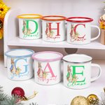 Tasse émaillée 350 ml personnalisée avec nom initiale et lapin de Pâques - Cadeau d'anniversaire Pâques  rentrée scolaire pour les enfants