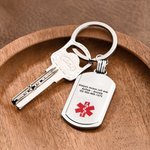 Gepersonaliseerde Identificatie Medische Alarmsymbool ID Tag sleutelhanger met persoonlijke informatie Emergency Survival Verjaardag Gift voor vrienden familie