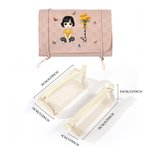 Personalizzato nascita fiore personaggio cartone animato 4 in 1 borsa trucco in pelle PU con nome viaggio essenziale matrimonio festa compleanno regalo per le donne