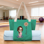 Personalisierte Geburt Blume Cartoon Charakter Yoga Matte Tote Bag mit Namen Yoga Zubehör Reisen Geburtstag Weihnachten Geschenk für Frauen Yoga-Liebhaber