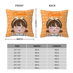 Personalised Cute Kid Cartoon Character Cushion Cover with Name Home Decor Christmas Birthday Gift for Boys Girls