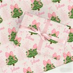 Papier d'emballage de sapin de Noël rose avec noeud personnalisé Coquette Papier d'emballage de sapin de Noël rose avec nom Décoration de cadeau Fête de Noël Favors pour les filles Femmes