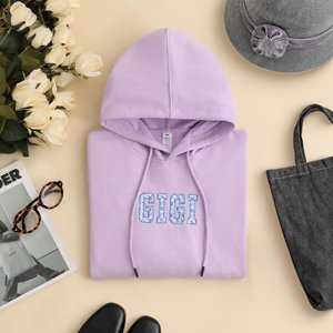 Personalised Multicolour Appliqué Flower Soft T-shirt Sweatshirt Hoodie with Embroidered Name Mother's Day Birthday Christmas Gift Mom Grandma