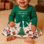 Robe Tutu de Noël personnalisée avec nom et année pour bébé fille Cadeau de Noël pour bébé fille