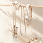 Gepersonaliseerde Paw Bone Hart Verstelbare Gevlochten Halsband met Naam Kwastje en Touw Dagelijks Gebruik Huisdier Verjaardag Verjaardagscadeau voor Huisdierliefhebber