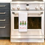 Personalised Watercolour Christmas Tree Chinoiserie Nutcracker Tea Towel with Text Kitchen Decor Christmas Gift for Family Friends
