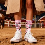 Personalized Funny 1-3 Face Photos Christmas Hat Comfortable Mid-Calf Socks Daily Use Christmas Gift for Couples Family Pet Owners