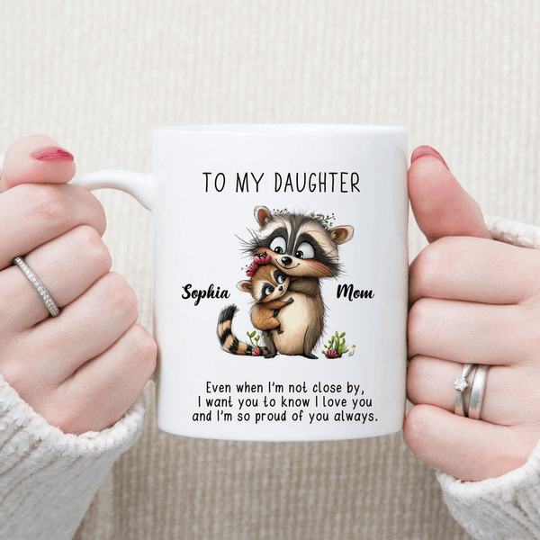 Personalised Parent-Child Cartoon Animals 11 oz 15 oz Ceramic Coffee Mug with Names and Text Daily Use Birthday Gift for Daughter Girl