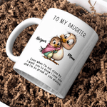 Personalized Parent-Child Cartoon Animals 11 oz 15 oz Ceramic Coffee Mug with Names and Text Daily Use Birthday Gift for Daughter Girl