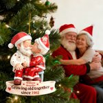 Adorno navideño de acrílico personalizado en forma de pareja de Papá Noel con nombre y año Decoración del árbol de Navidad Regalo de inauguración de la casa para los abuelos