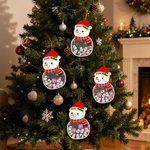 Personalisierter 2025 Weihnachtsbaumschmuck aus Holz mit Anhänger-Teilen in Pfoten- oder Schneemannform und 1–13 Namen Weihnachtsgeschenk für Familie