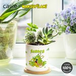 Personalised Long-Tailed Leopard Marsupilami Ceramic Planter Pot with Bamboo Tray Christmas Birthday Gift for Friend Family  | Callie × Marsupilami®