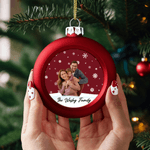Personalized Christmas Photo Ball Ornament with Name Home Tree Decor Christmas Gift for Family Friends Pet Owners