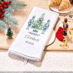 Schiaccianoci personalizzato Albero di Natale Chinoiserie Asciugamano da cucina con nome Cucina Decor Regalo di Natale per la famiglia amico