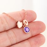 Collar Colgante Estrella Corazón Flor Personalizado con Piedra de Nacimiento e Inicial Regalo de Navidad Cumpleaños para Niños Niñas