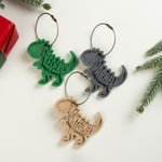 Ornement suspendu personnalisé imprimé en 3D de dinosaures multicolores avec nom Cadeau d'anniversaire de Noël pour les enfants