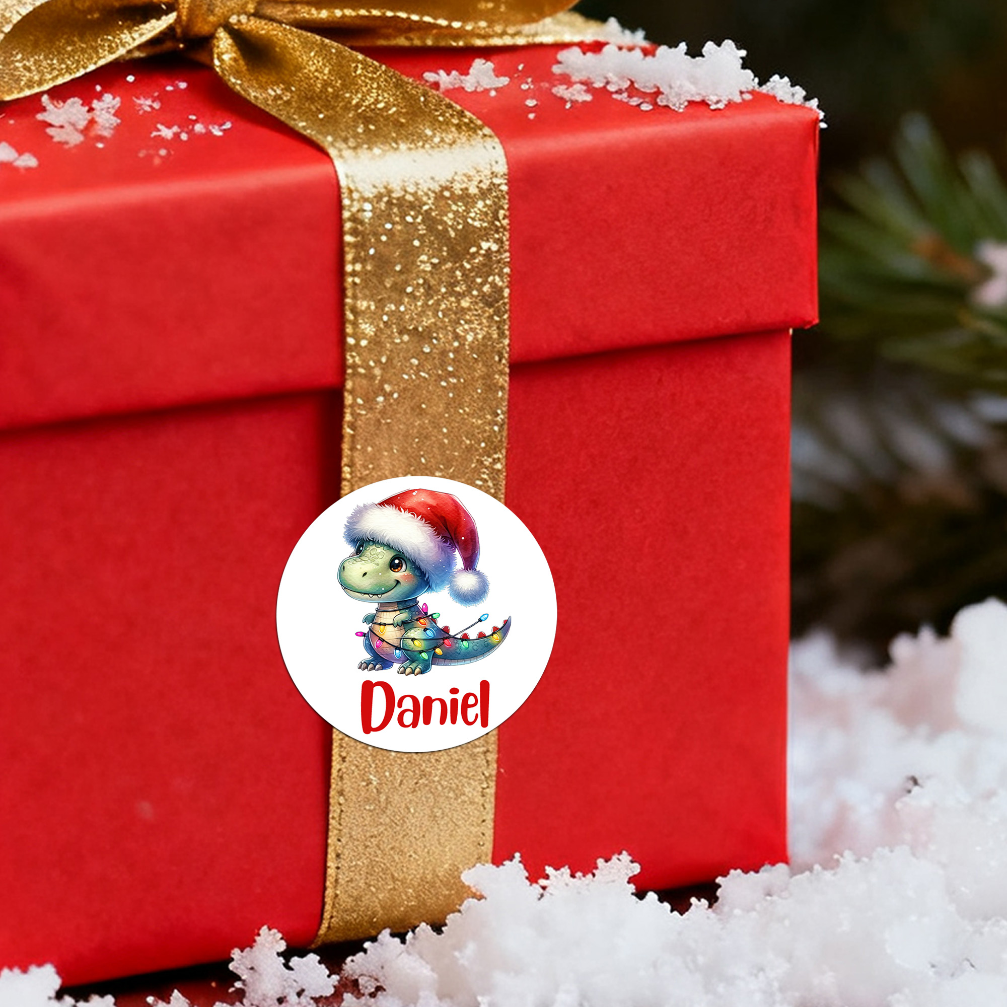Personalisierte niedliche Dinosaurier Design wasserdicht Aufkleber Etiketten mit Namen Geschenk Dekoration Weihnachten Party Favors für Jungen Mädchen Kinder