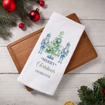 Schiaccianoci personalizzato Albero di Natale Chinoiserie Asciugamano da cucina con nome Cucina Decor Regalo di Natale per la famiglia amico