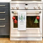 Schiaccianoci personalizzato Albero di Natale Chinoiserie Asciugamano da cucina con nome Cucina Decor Regalo di Natale per la famiglia amico