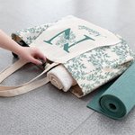 Henkilökohtainen Toile De Jouy Initial Joogamatto Kangaskassi nimi Jooga tarvikkeet Travel Syntymäpäivä Joululahja naisille Jooga ystäville