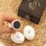 Personalized Hen Silhouette Petal Egg Safe Egg Stamp with Food Grade Ink and Wooden Box Birthday Gift for Family Farmer Breeder