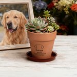 Personalised Pet Name Engraved Dog Ears Plant Pot with Text Garden Decor Pet Loss Sympathy Memorial Gift for Dog Lovers