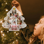 Ornamento personalizzato a forma di albero di Natale con 9 foto e anno Regalo di Natale Anniversario Compleanno per gli amici della famiglia