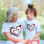 Personalized Heart Design Family T-shirt Sweatshirt with Kid‘s Names Christmas Mother's Day Birthday Gift for Mom Grandma Kid