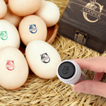 Personalised Farm Name and Initial Safe Egg Stamp with Food Grade Ink and Wooden Box Birthday Christmas Gift for Family Farmer Breeder