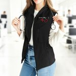 Personalized Embroidered Mini Stethoscope Name Nurse Soft Shell Vest with Zip and Pockets Graduation Nurse Week Gift for Medical Staff Student