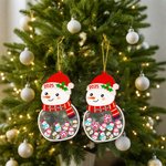 Personalisierter 2025 Weihnachtsbaumschmuck aus Holz mit Anhänger-Teilen in Pfoten- oder Schneemannform und 1–13 Namen Weihnachtsgeschenk für Familie