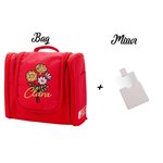 Henkilökohtainen Syntymä Kukka kukkakimppu nimi Multi-Compartment Toiletry Bag peili ja ripustettu koukku kannettava Travel Essential syntymäpäivälahja naisille