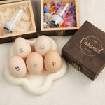 Nome della fattoria e iniziale personalizzata Timbro per uova sicure con inchiostro alimentare e scatola di legno Regalo di Natale per famiglia, allevatore e agricoltore