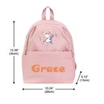 Personalised Multicolour Cute Cartoon Subject Animals Multi-Compartment Kid Backpack with Name Back to School Birthday Gift for Boys Girls
